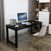 Mesa de computador de canto arredondado, mesa de estudo para casa e estudante, mesa de escrita, mesa retangular simples para quarto e escritório
