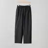 Calças Casuais de Seda Pesada de Verão para Mulheres, Novas Calças de Fio Fragrante Nuvem com Padrão de Tartaruga Estilo Chinês, Calças Retas de Nove Pontos com Cintura Elástica