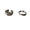 Anillo plisado geométrico irregular estilo coreano para mujer, anillo abierto de circón estilo retro, anillo para dedo índice de onda