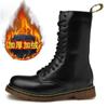 Botas Martin de talla grande transfronterizas, botas Martin altas estilo británico retro para hombre, botas militares con forro polar para hombre.