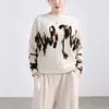 Blusa longa de manga morcego com gola redonda estilo Miyake, solta, camisa de malha casual de alta qualidade com uma vibe descontraída, camiseta versátil