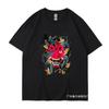 2024 Novo Comércio Exterior Manga Curta Verão Novo Marca Original Europeia e Americana Hip-hop Solto Prajna Wrap Estampada Camiseta
