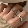 Anillo Trenzado Cruzado Multicapa Liso de Celebridad de Internet Anillo de Cola Vintage Desgastado Anillo para Dedo Índice Anillo Abierto para Mujer Diseño de Nicho