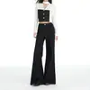 Jeans Acampanados Sueltos, sin Cinturilla Elástica, Resistentes a la Decoloración, Color Negro y Dorado, para Mujer, Adelgazantes, Levanta Glúteos, Caída Suelta, Versátiles