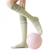 Calcetines de Compresión Deportivos Profesionales para Pantorrilla de Mujer, Otoño e Invierno, para Saltar la Cuerda, Fitness, Yoga, Calcetines Largos Antideslizantes de Silicona para Ciclismo