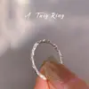 Anillo abierto personalizado de plata de ley 925 para dedo índice femenino, diseño de nicho de estilo frío simple, moda en línea, rojo
