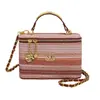 Bolso de Mano Texturizado de Alta Calidad para Mujer, Estilo Playa Verano 2026, Bolso Cruzado con Cadena de Textura Tejida