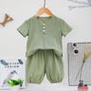 Traje Hansuit infantil para niños y niñas verano manga corta pantalones cortos estilo chino hebilla de plato Tang dos piezas fábrica envío directo