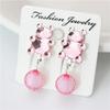 Clip para Oreja para Niños Sin Agujeros en la Oreja Diamante de Color Colgantes de Cuentas Aretes de Borla Aretes Decorativos para Niñas Un Precio Empaque Separado