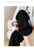 Pantalones de pana de pierna ancha con forro polar para otoño e invierno para mujer, gruesos de borrego, cálidos, de cintura alta, fluidos, largos, casuales, rectos, de algodón