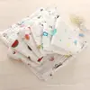 Toalha de Rosto para Bebê Seis Camadas Algodão Puro Quadrada 25*50 Alta Densidade Pequena Toalha Desenho Animado Gaze Toalha de Cuspir Lenço Estampado