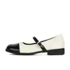 Chica de Berlín~ Zapatos Mary Jane Cuadrados con Tacón Grueso y Bloques de Color Retro para Mujer Verano 2025 Zapatos de Tira Sencilla