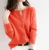 26 otoño nuevo cárdigan de lana de cuello redondo para mujer, chaqueta corta, cárdigan de punto liso, prenda exterior versátil