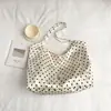 Bolsa de Ombro Fashion Shuai Mijia Estilo Coreano com Bolinhas 2026 Nova Bolsa Tote Casual de Grande Capacidade com Cordão Preguiçoso para Meninas