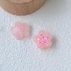 Pendientes de resina hechos a mano con lentejuelas de diamantes de colores, tamaño pequeño, flor pequeña, accesorios para el cabello femenino, venta al por mayor, de Corea del Sur