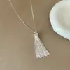 Collar Largo con Borlas Mismo Estilo de Popular Blogger Coreana Cadena de Cuello Versátil Exquisita Única Nicho Ins Femenina Cadena para Clavícula