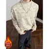 Camiseta de Moletom Térmico Dupla Face Tie-Dye Lobo do Território do Norte Masculina Outono e Inverno Gola Alta Meio Manga Estilo Americano Caimento Regular nos Ombros