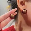 Pendientes de Flor Vintage de Terciopelo Rojo Pendientes de Botón Colgante de Perla Lujo Ligero Lazo Boda Vestido de Novia Vestido de Brindis