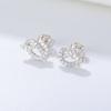 Pendientes de plata S925 con forma de cuerda anudada y circonita geométrica, con personalidad sencilla para mujer, diseño europeo y americano, mini pendientes.