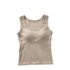 Nuevo camisole versátil estilo chaleco para otoño e invierno con copas en el pecho, cepillado y forrado de polar, engrosado y cálido, corte ajustado y favorecedor para la figura, capa base