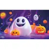 Tela de Fondo Nueva Decoración de Halloween Transfronteriza Fiesta de Horror Cabeza de Calabaza Calavera Chica Tela Colgante Bruja Se Puede Personalizar
