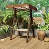 Columpio Exterior Silla Mecedora de Patio Balcón Hierro Silla Colgante Individual y Doble Techo de Tela Cesta Colgante Jardín Interior y Exterior Hamaca de Ocio