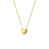 Pingente Simples em Forma de Coração Estilo Coreano Corrente para Clavícula Doce e Fashionável para Meninas Colar Feijão do Amor Sombrio Versátil