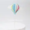 Bolo de Aniversário Balão de Ar Quente Estéreo Ornamentos Decorativos Nuvens de Marshmallow de Pelúcia Bandeira Plug-in para Bolo de Mesa de Sobremesas