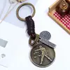 Llavero Unisex Versátil Creativo de los Doce Signos del Zodiaco con Patrón Personalizado Símbolos Colgante Decorativo de Doble Capa Accesorio