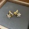 Estilo Pintura al Óleo Jardín de Monet Pendientes de Flor de Amor Perla Pendientes de Temperamento de Moda Lujo Ligero Pendientes de Gama Alta Venta al por Mayor
