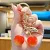 Colgante Llavero de Cereza Más Vendido Transfronterizo, Lindo Accesorio para Bolso, Llavero de Coche Exquisito, Llavero de Pareja, Pequeño Regalo