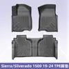 Adecuado para Chevrolet Sierra/Silverado 1500 2019-2024 Tapetes de Piso TPE Tapetes de Piso 3D
