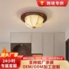 Nova luminária de varanda estilo chinês com tecido estampado, luz para corredor e corredor, luminária de entrada estilo meados do século e luminária de teto para o closet