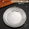 Pratos de aço inoxidável, bandejas redondas para servir, pratos de sobremesa, pratos de frutas, pratos para Churrasco Coreano, pratos rasos não magnéticos, travessas, pratos de osso