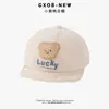 Sombreros de Dibujos Animados para Bebés de Primavera y Otoño Exportación Oso de la Suerte Juguetón Sombrero Suave de Ala para Bebé Gorra de Pana con Visera para Niñas