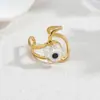 Anillo Popular de Acero Inoxidable Ojo del Diablo de Amazon, Moda Europea y Americana para Viajeros, Anillo Abierto de Línea Hueca para Niñas
