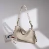2026 Design de Nicho Nova Bolsa Simples de Palha Fashion Versátil Grande Capacidade Bolsa Transversal Bolsa de Ombro de Couro Genuíno para o Dia a Dia