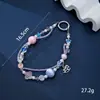 Nuevo colgante de manzana y mariposa con cuentas hecho a mano para teléfono, con un toque de alta gama, charm de cadena doble para bolso, cadena para colgar el teléfono, regalo