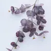 Folhas Redondas de Eucalipto Artificial, Fita de Folha de Dinheiro Falsa, Planta Artificial Feita à Mão Folhas de Eucalipto Dupla Face Realistas ao Toque