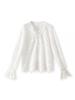 2511802-Nanyou Lujo Accesible Industria Pesada Discreto Juguetón Relieve Estéreo Bordado Encaje Camisa Top de Cuello V para Mujer