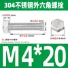 Ventas Directas de Fábrica M3-M12 GB 304 acero inoxidable Tornillo hexagonal exterior cabeza hexagonal tornillo hexagonal
