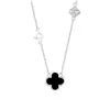 Collar de Plata Pura S999 de Trébol de Cuatro Hojas para Mujer, Diseño de Nicho de Lujo Ligero, Colgante de Plata Pura con Acabado de Alta Gama, Nueva Cadena Popular para Clavícula