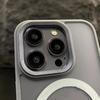 Funda Magnética de Succión Mate Adecuada para iPhone 18 Pro Max con Marco de Lente con Patrón de Diamantes, Funda Protectora de Cobertura Total con Sensación de Piel para Apple 17
