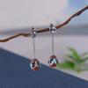 Pendientes de ciervo dorado rey S925 plata artesanía azul ardiente al por mayor plata incrustada ágata roja del sur Fénix peonía clásicos accesorios de algodón y lino