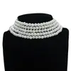 Comercio Electrónico Transfronterizo Collar Gargantilla Europeo y Americano de Múltiples Capas Nuevo Collar de Perlas Cadena para el Cuello