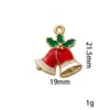 Componentes para aretes, pulseras, colgantes y accesorios DIY de aleación con diseño de goteo de aceite de Santa Claus, renos, árbol y copo de nieve, estilo caricatura transfronteriza