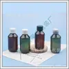 Frascos padrão de 100ml verde-âmbar com tampa de rosca para recipientes de gargalo fino, adequados para hidrolatos, óleos essenciais, tônicos e glicerina