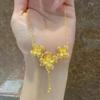Conjunto lilás cadeia clavícula cadeia Vietnã areia ouro moda feminina elegante flor pingente colar integrado cadeia transmissão ao vivo