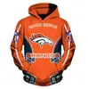 Sudadera para Hombre Moda Primavera y Otoño Fútbol NFL Impresión Digital 3D Sudadera con Capucha para Pareja Estilo Moderno para Hombre