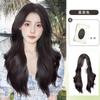 Atacado de fábrica peruca feminina cabelo longo cacheado cabelo liso cobertura total da cabeça com franja de oito caracteres onda grande micro-ondulado peruca inteira
